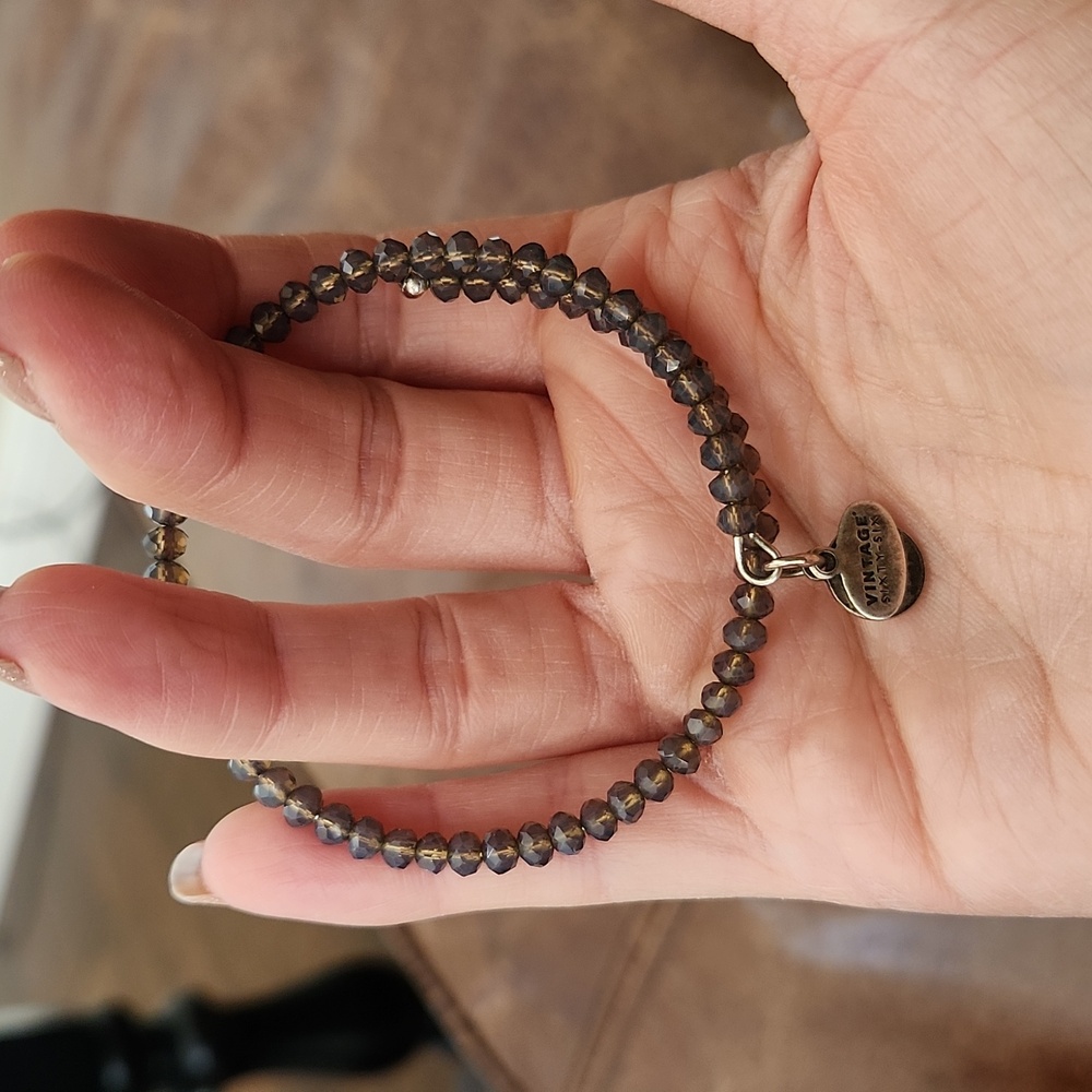 Alex and Ani smokey gray crystal bracelet